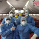 Air India Express cabin crew wearing PPE.